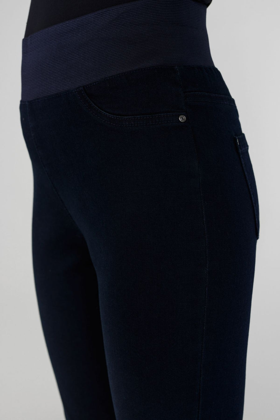 FQSHANTAL - DENIMHOSE MIT ELASTICHEM BUND - BLAU