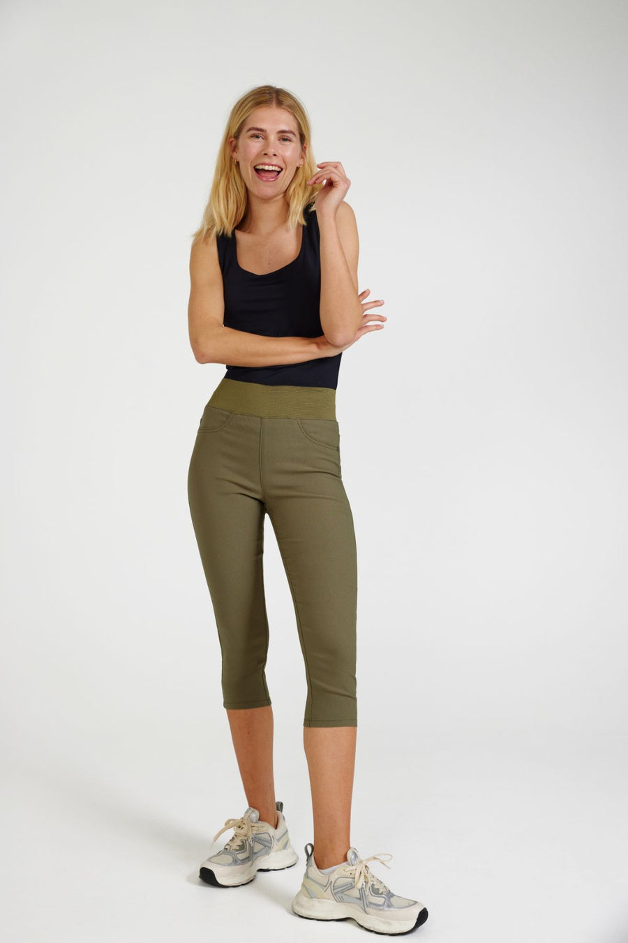 FQSHANTAL - POWER CAPRIHOSE - GRUN