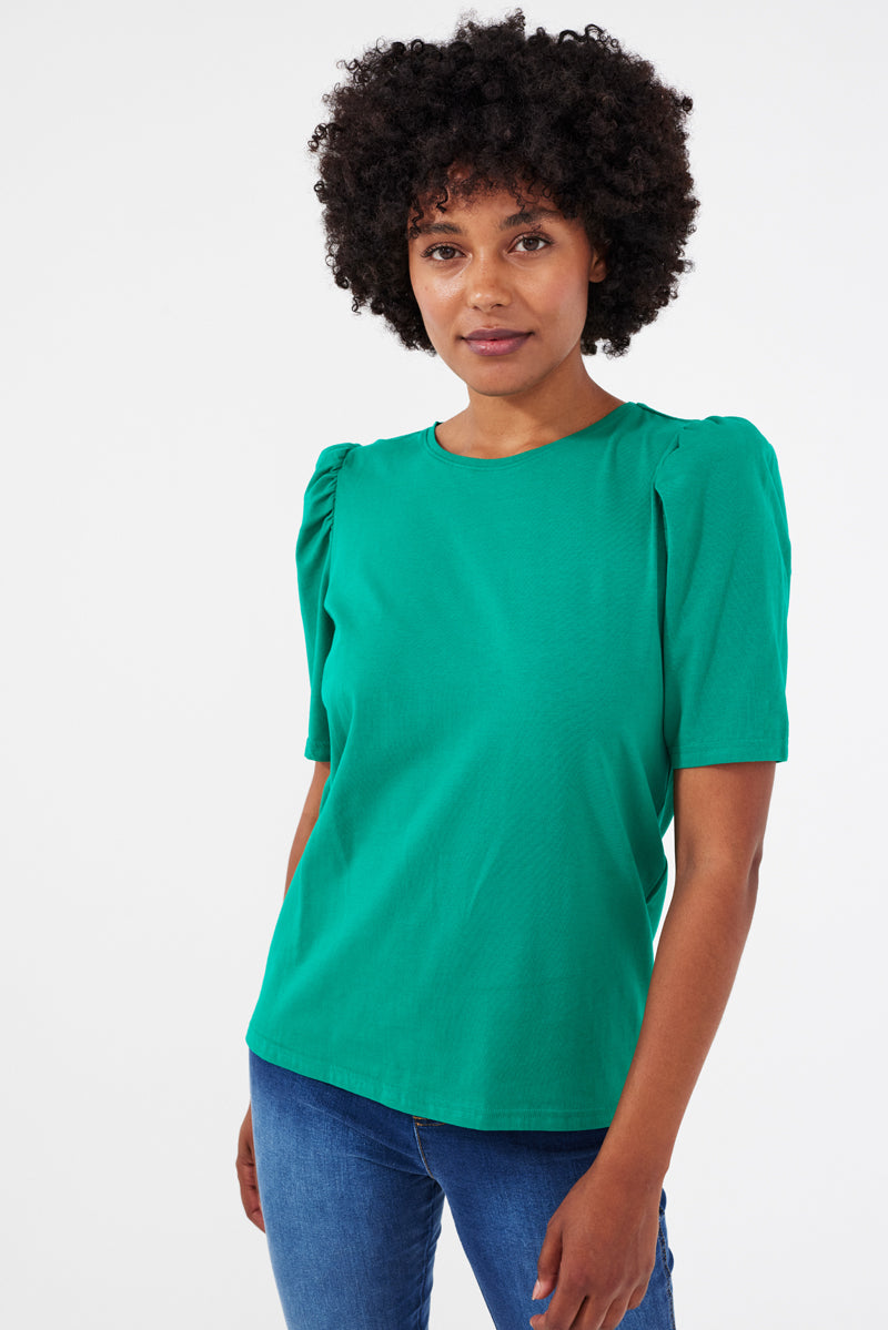 FQFENJA - T-SHIRT MIT PUFFÄRMEL - GRUN