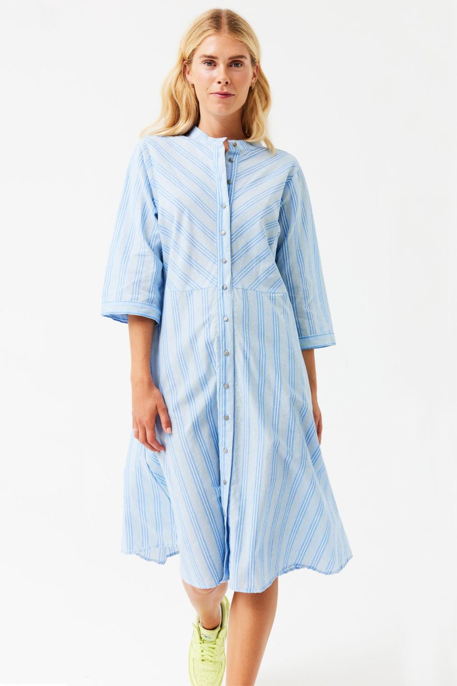 FQHOLAN - KLEID - BLAU UND WEISS