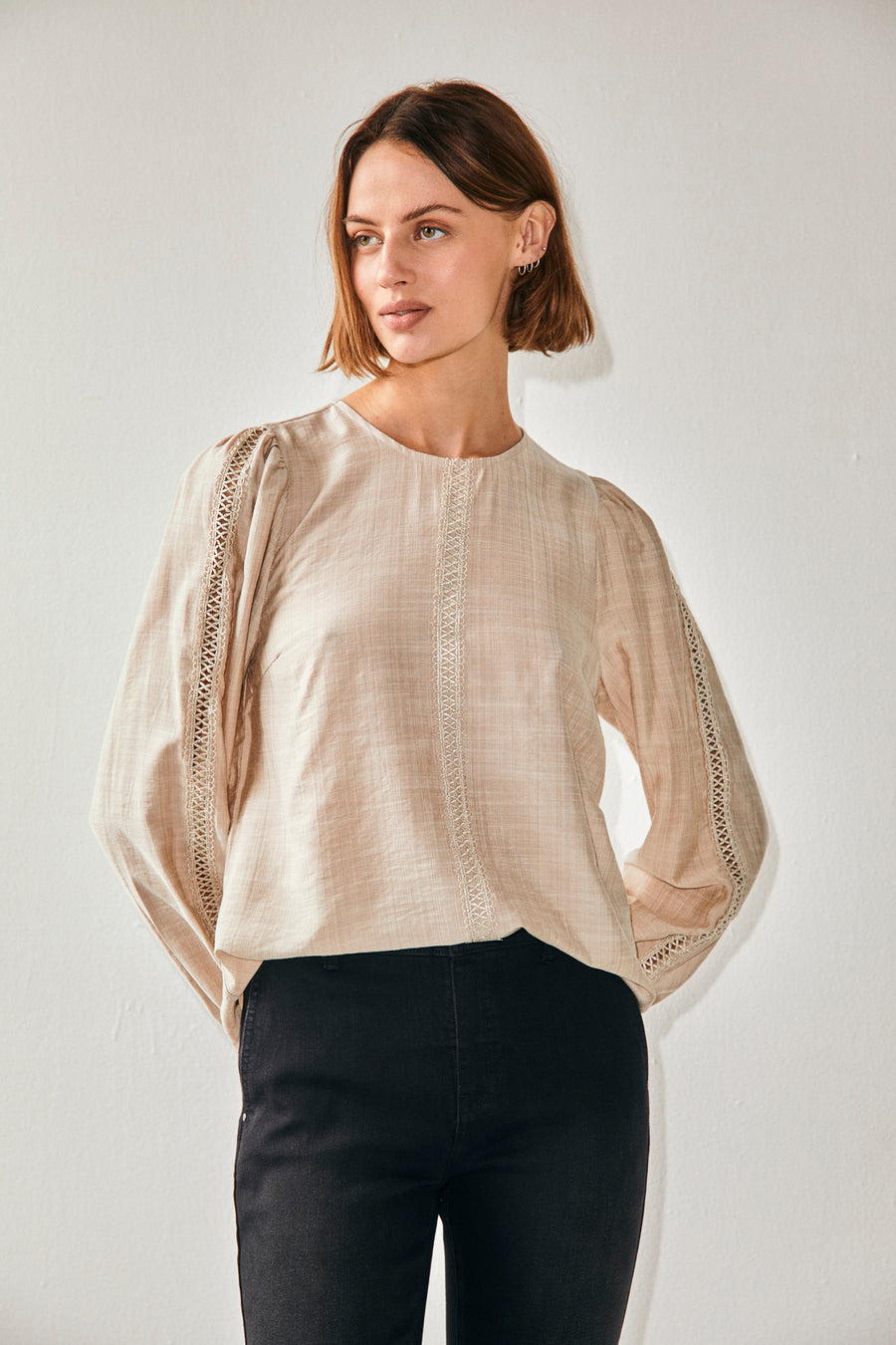 FQWEN - BLUSE - BEIGE