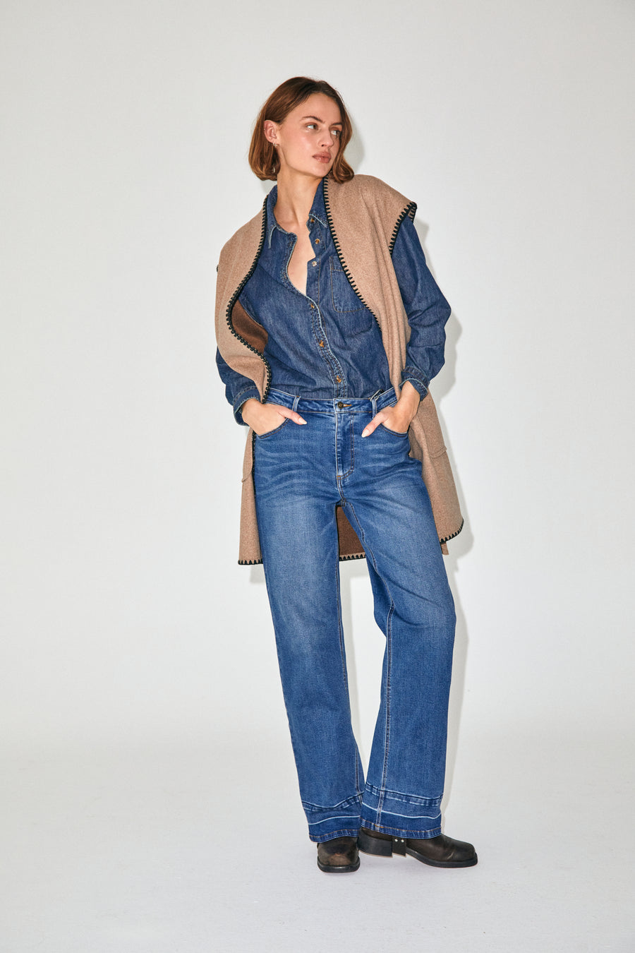 FQCOLLY - DENIM-HOSE - BLAU