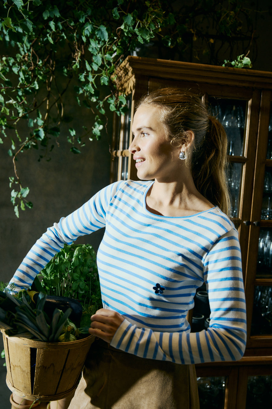 FQFAMILA - LANGARM-T-SHIRT - WEISS UND BLAU