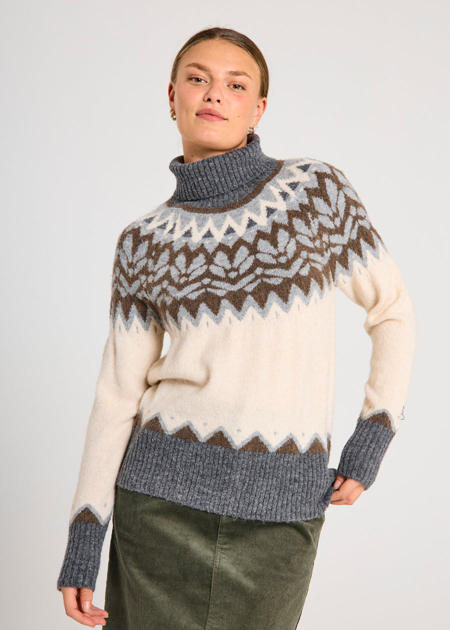 FQMERLA - PULLOVER - GRAU UND BEIGE