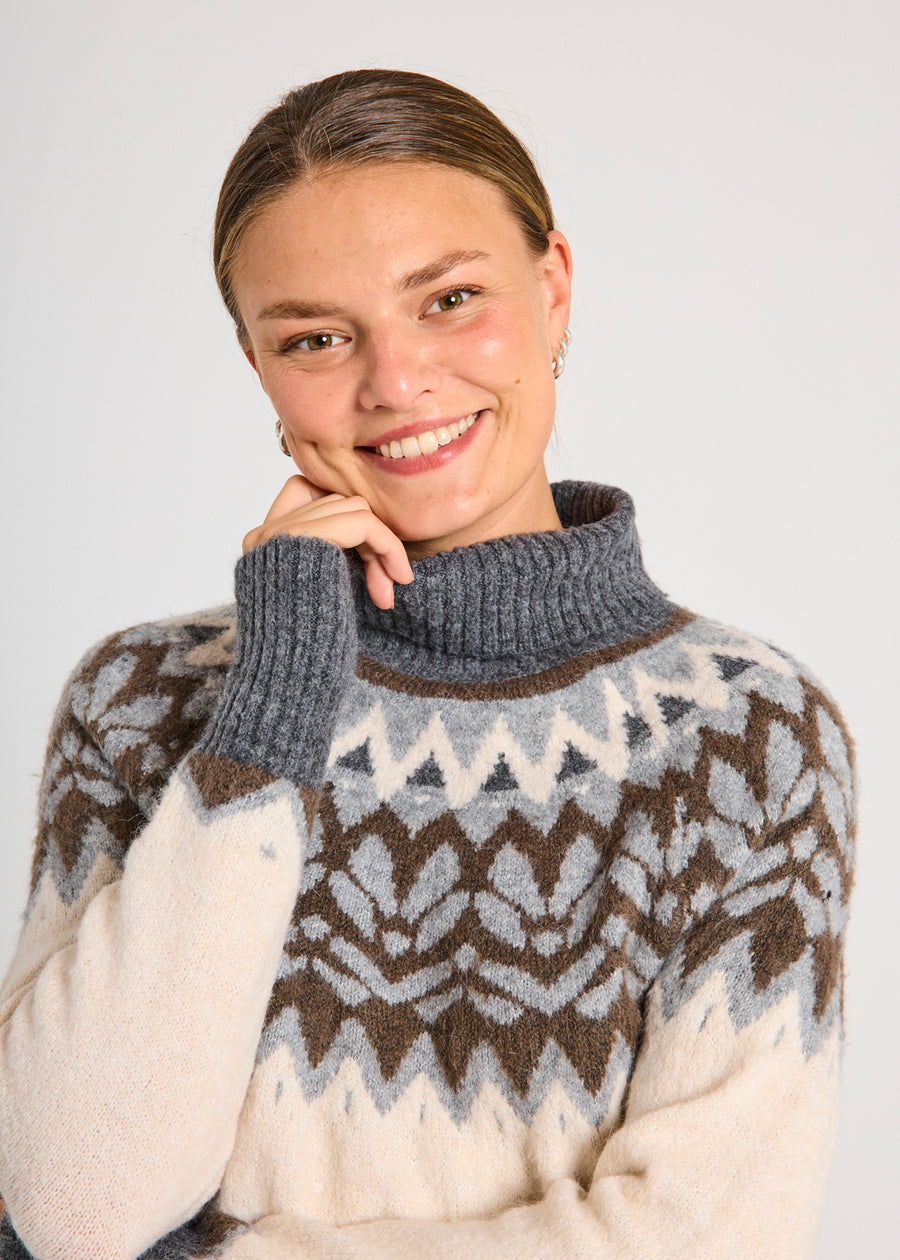 FQMERLA - PULLOVER - GRAU UND BEIGE