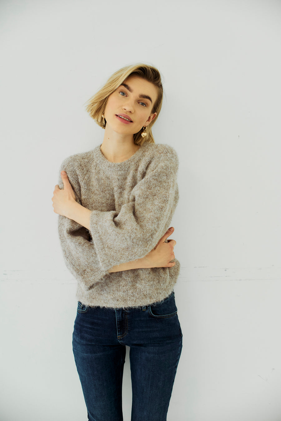 FQGRSLULU - PULLOVER - BRAUN