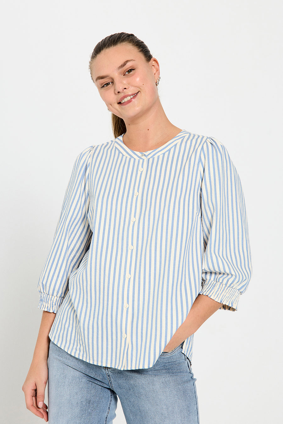FQABY - GESTREIFTES HEMD - WEISS UND  BLAU
