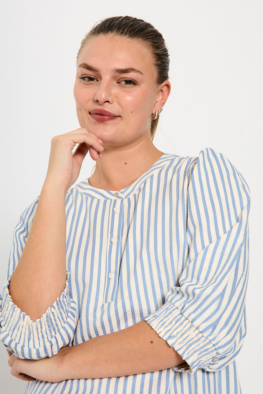 FQABY - GESTREIFTE KLEID - WEISS UND  BLAU