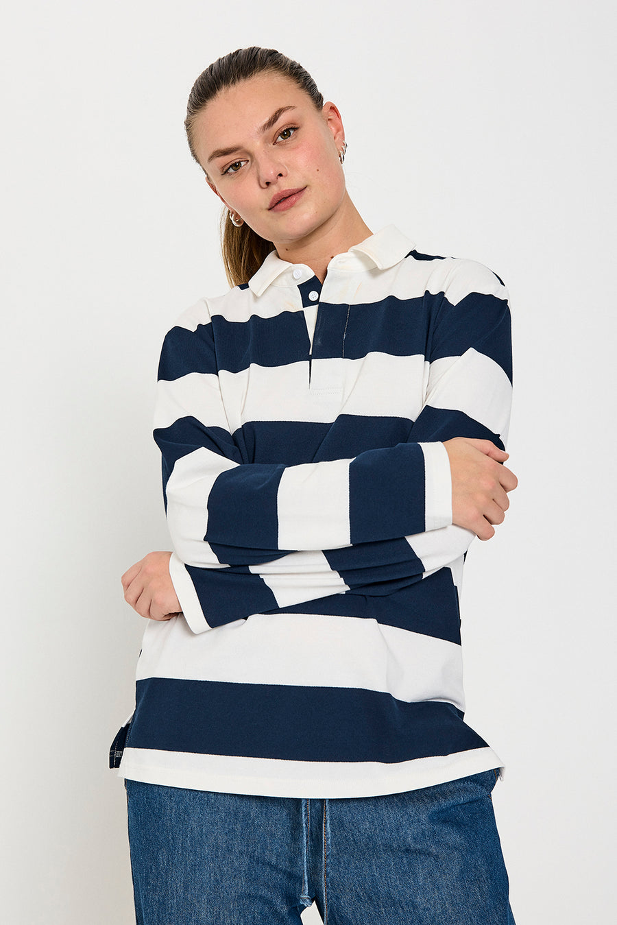 FQNILLA - POLOSHIRT - BLAU UND WEISS