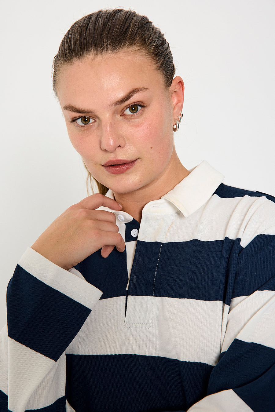 FQNILLA - POLOSHIRT - BLAU UND WEISS