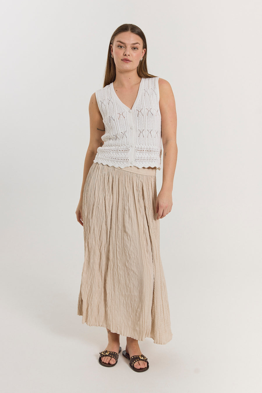 FQFRAYA – GESTRICKTE WESTE - WEISS