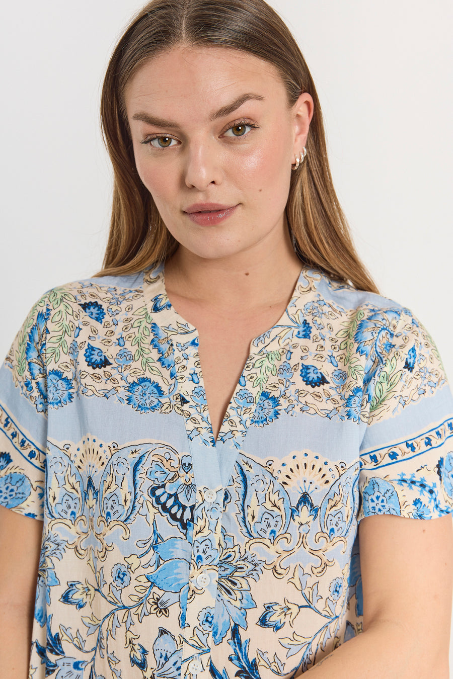 FQLISA - KLEID MIT PRINT - BLAU