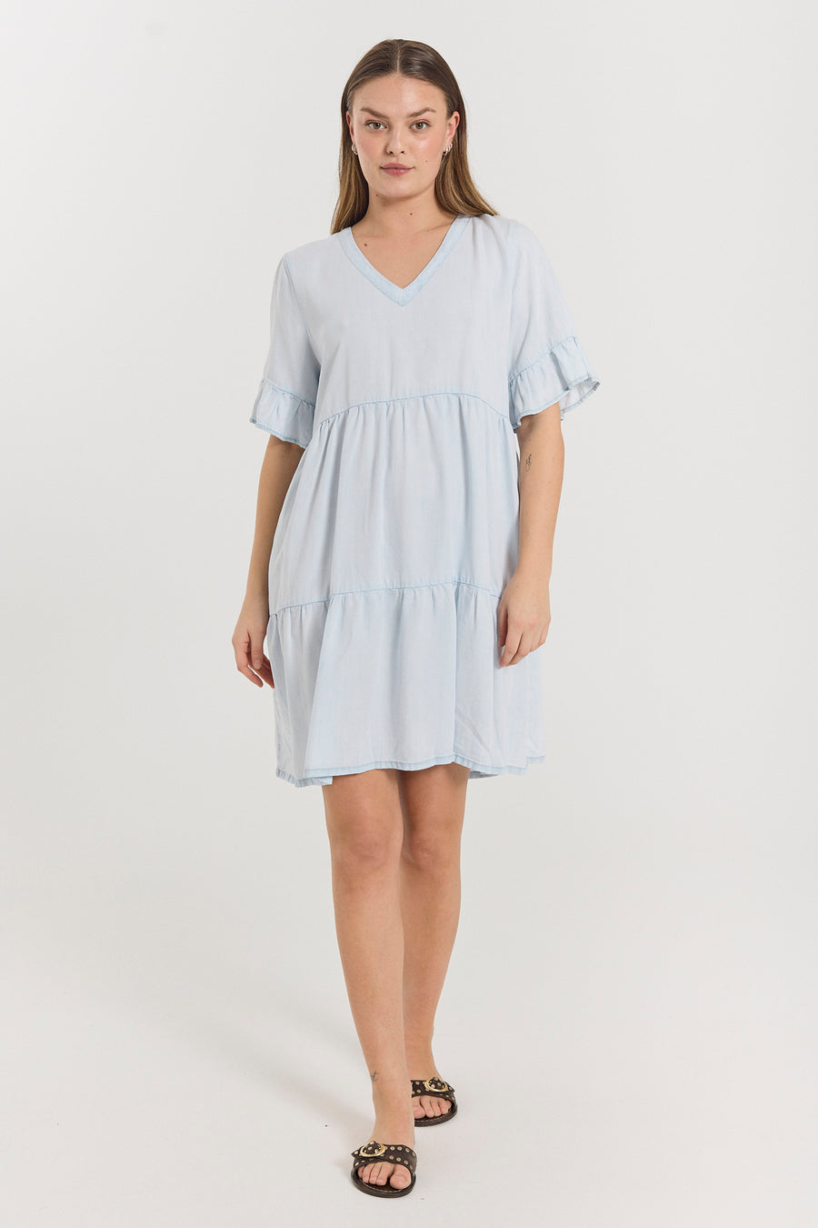 FQRENNA - KLEID IM DENIM-LOOK - BLAU