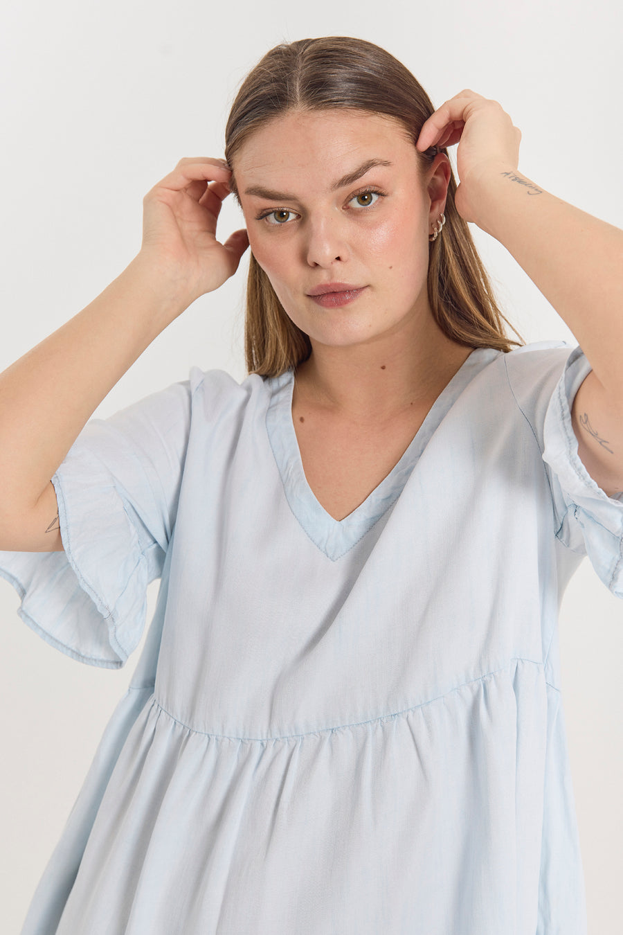 FQRENNA - KLEID IM DENIM-LOOK - BLAU