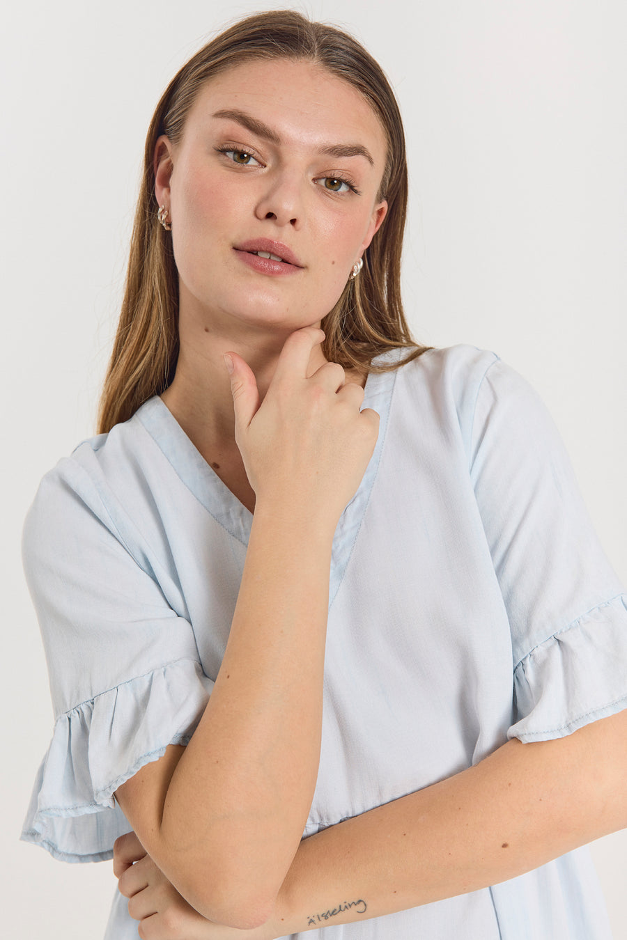 FQRENNA - KLEID IM DENIM-LOOK - BLAU