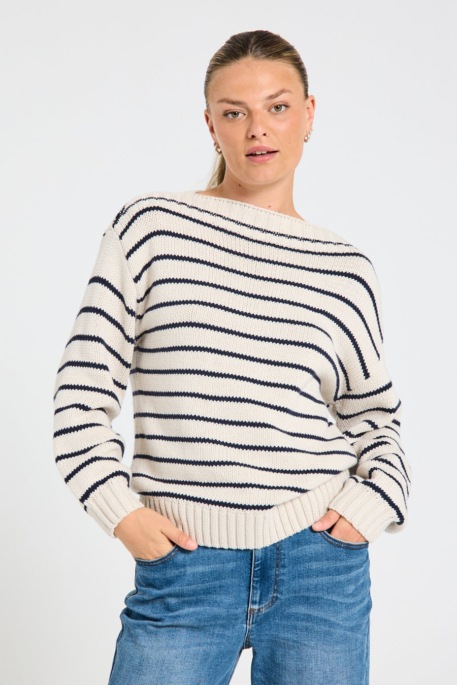 FQCOTLA - STRICK - BEIGE UND BLAU