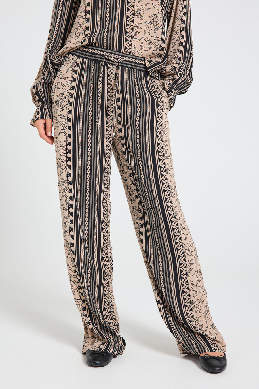 FQTIDY - HOSE - SCHWARZ UND BEIGE