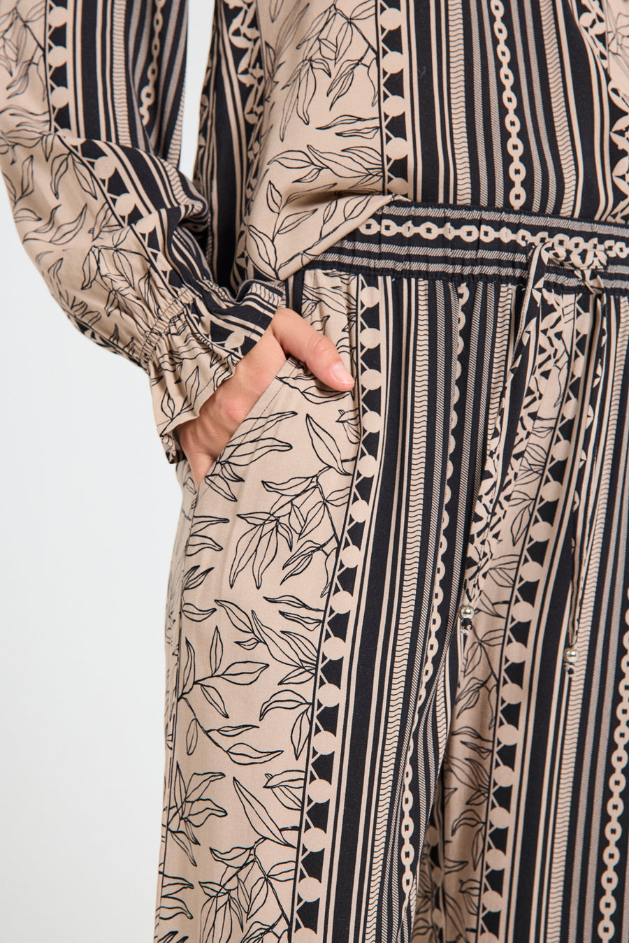 FQTIDY - HOSE - SCHWARZ UND BEIGE