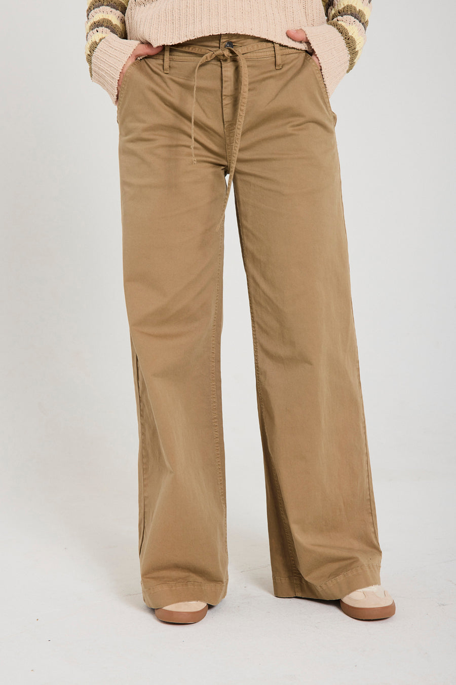 FQINGA – HOSE MIT BÄNDERN - BRAUN