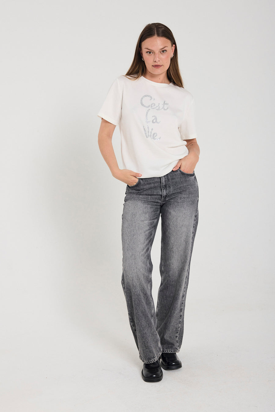 FQCELINE - JEANS - GRAU