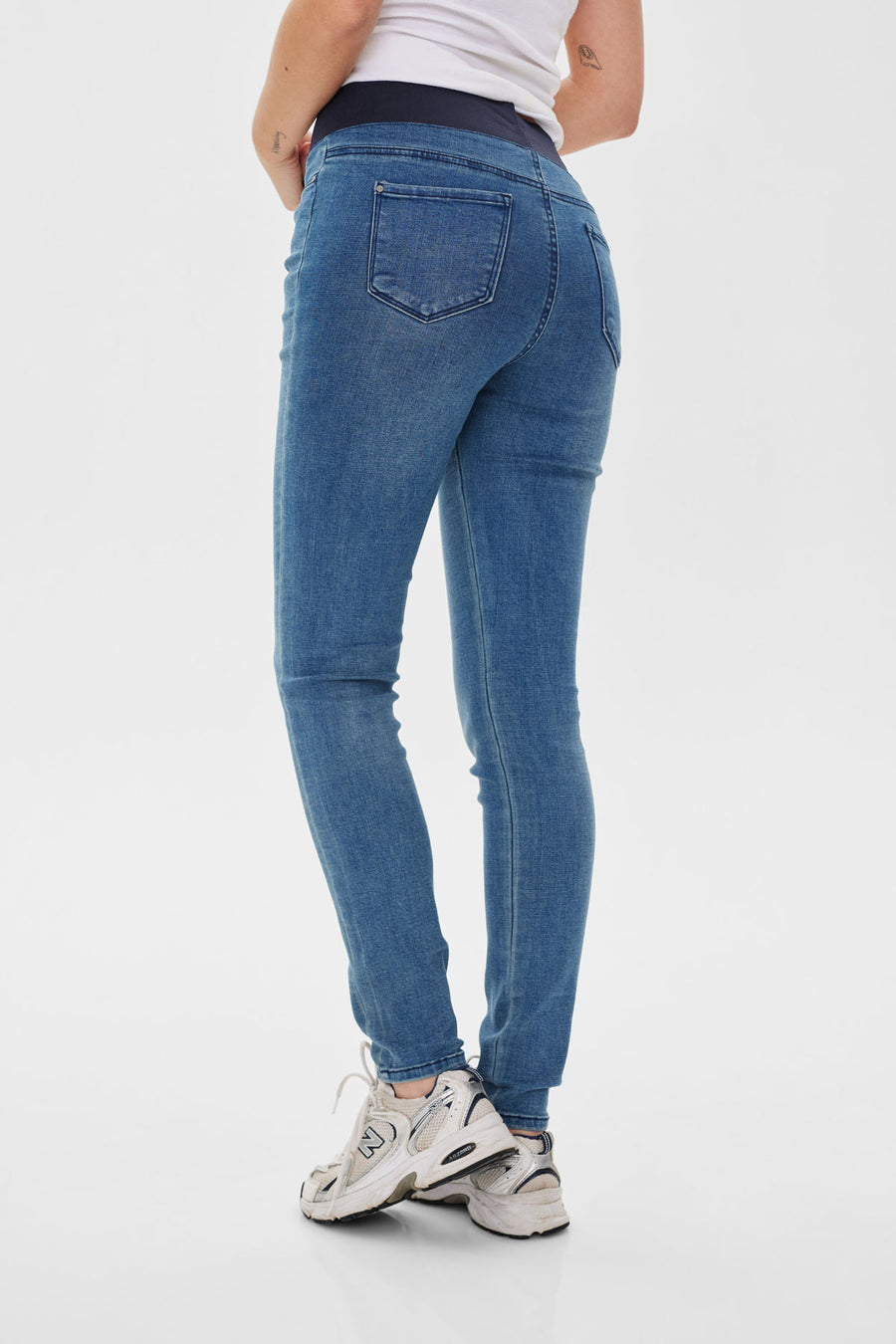 FQSHANTAL - DENIMHOSE MIT ELASTICHEM BUND - BLAU