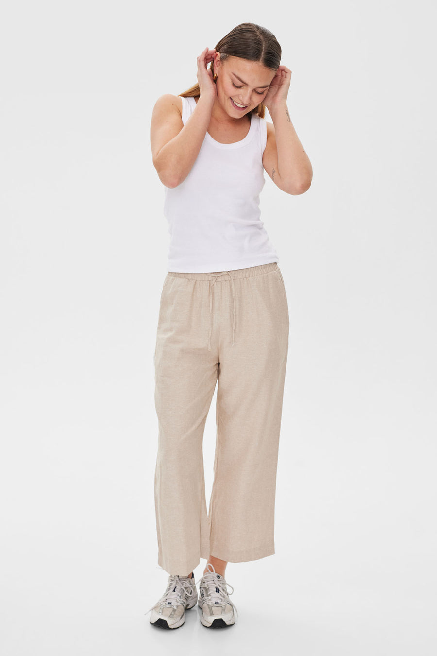 FQLAVA - 7/8 LEINENHOSE - BEIGE