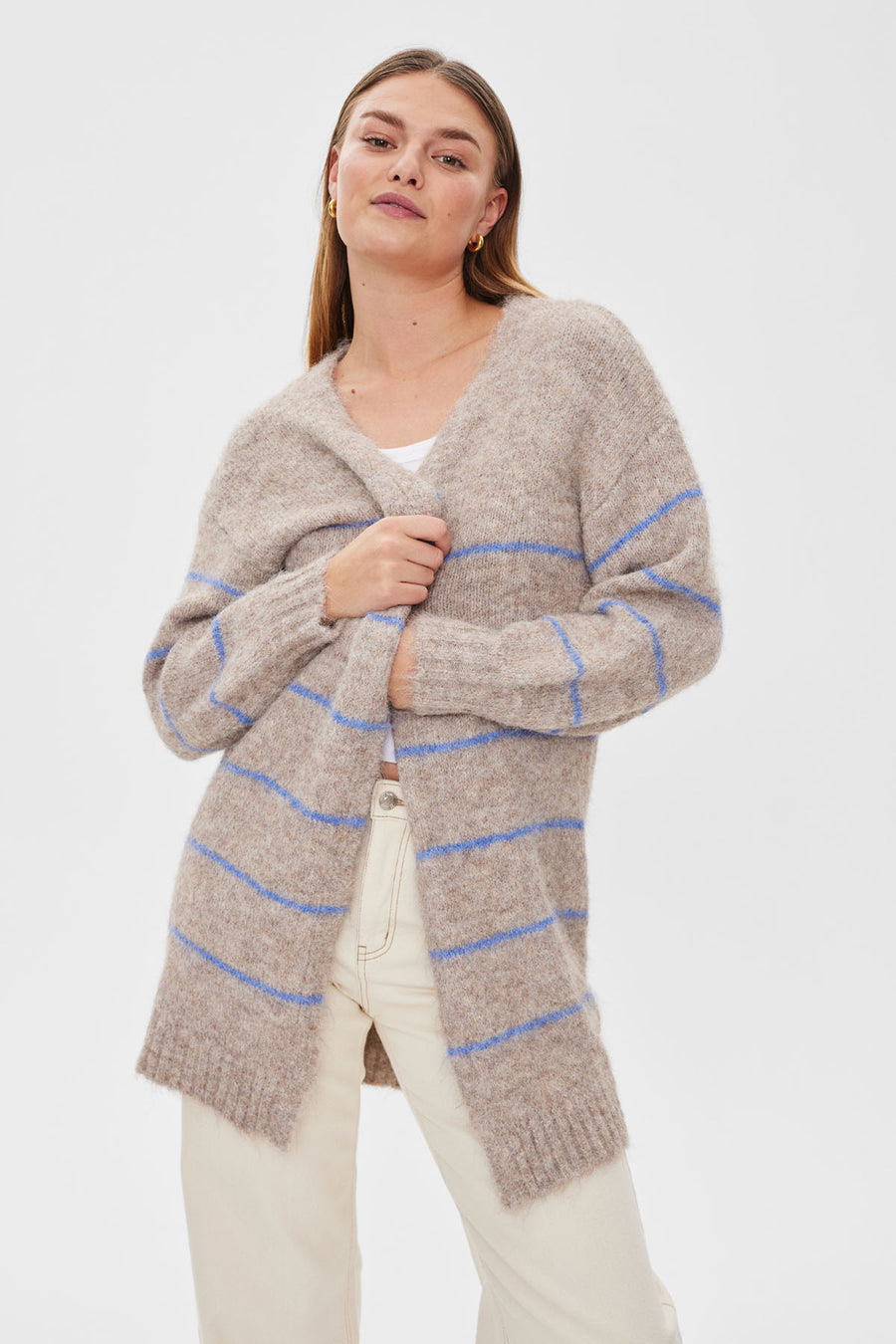 FQLOUISA - CARDIGAN - BLAU UND BEIGE
