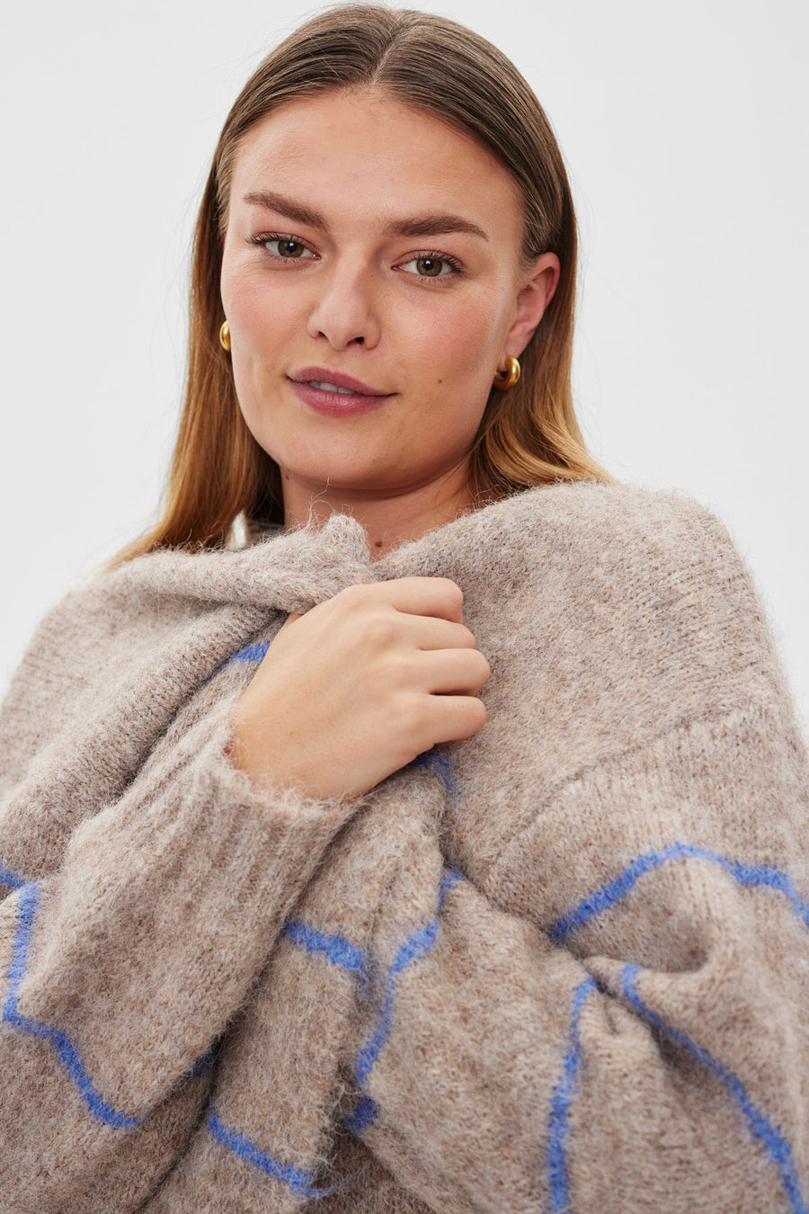 FQLOUISA - CARDIGAN - BLAU UND BEIGE