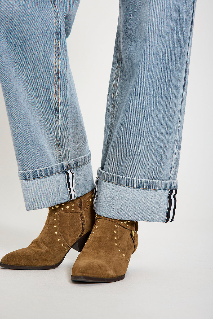 FQMIDDE - JEANS MIT UMKREMPELBAREM SAUM - BLAU