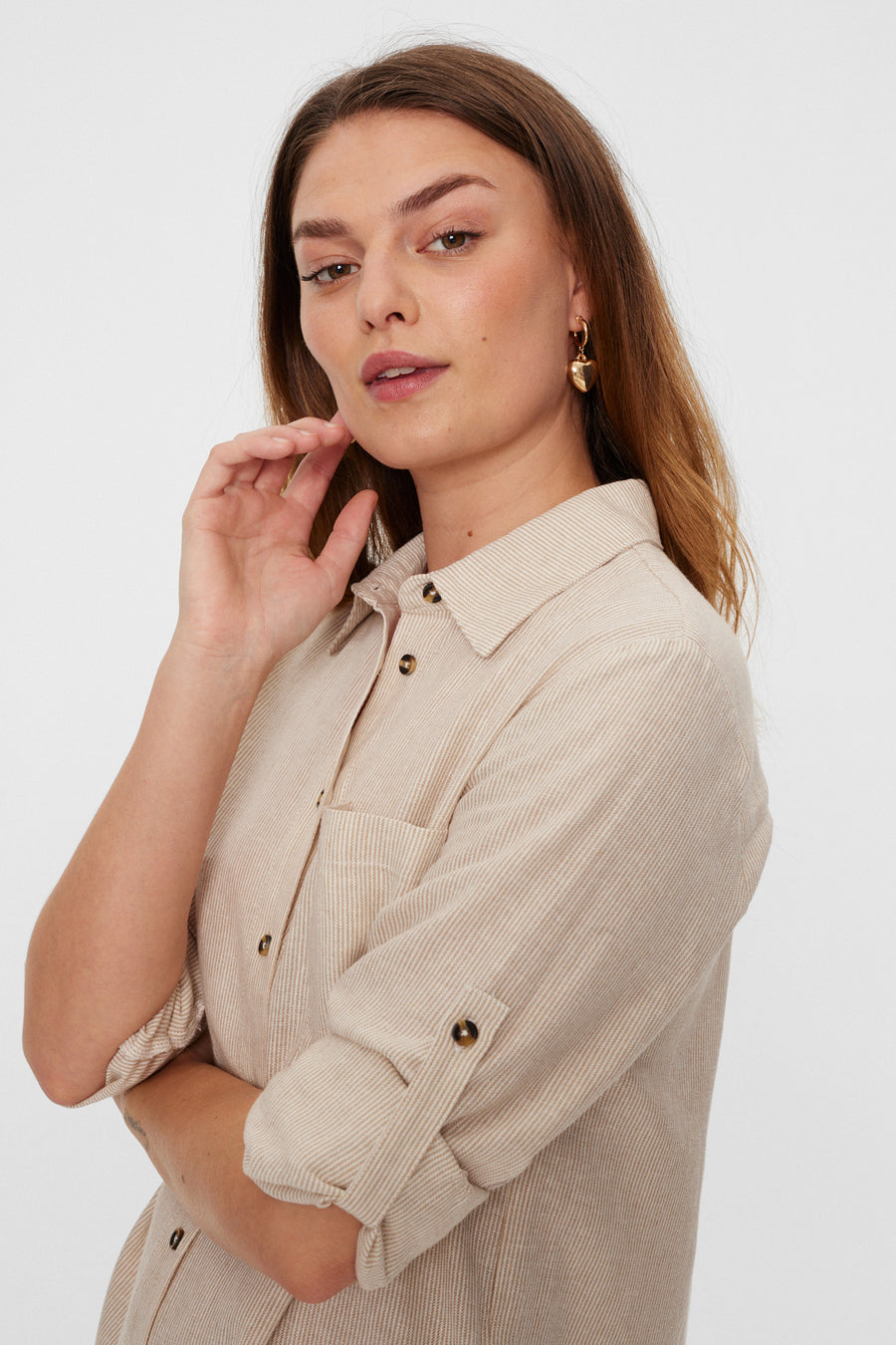 FQLAVA - KLEID - WEISS UND BEIGE