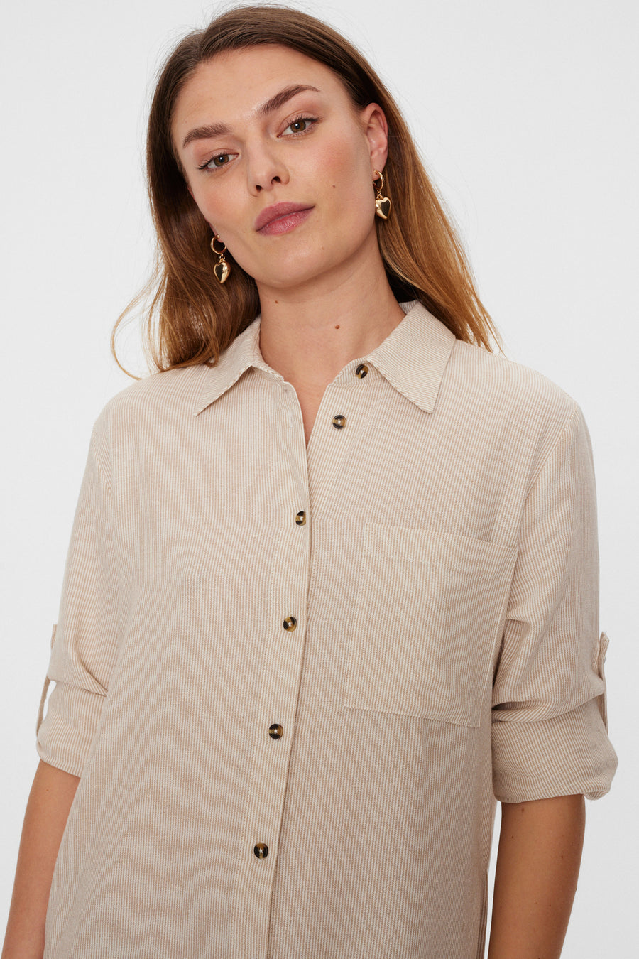 FQLAVA - KLEID - WEISS UND BEIGE