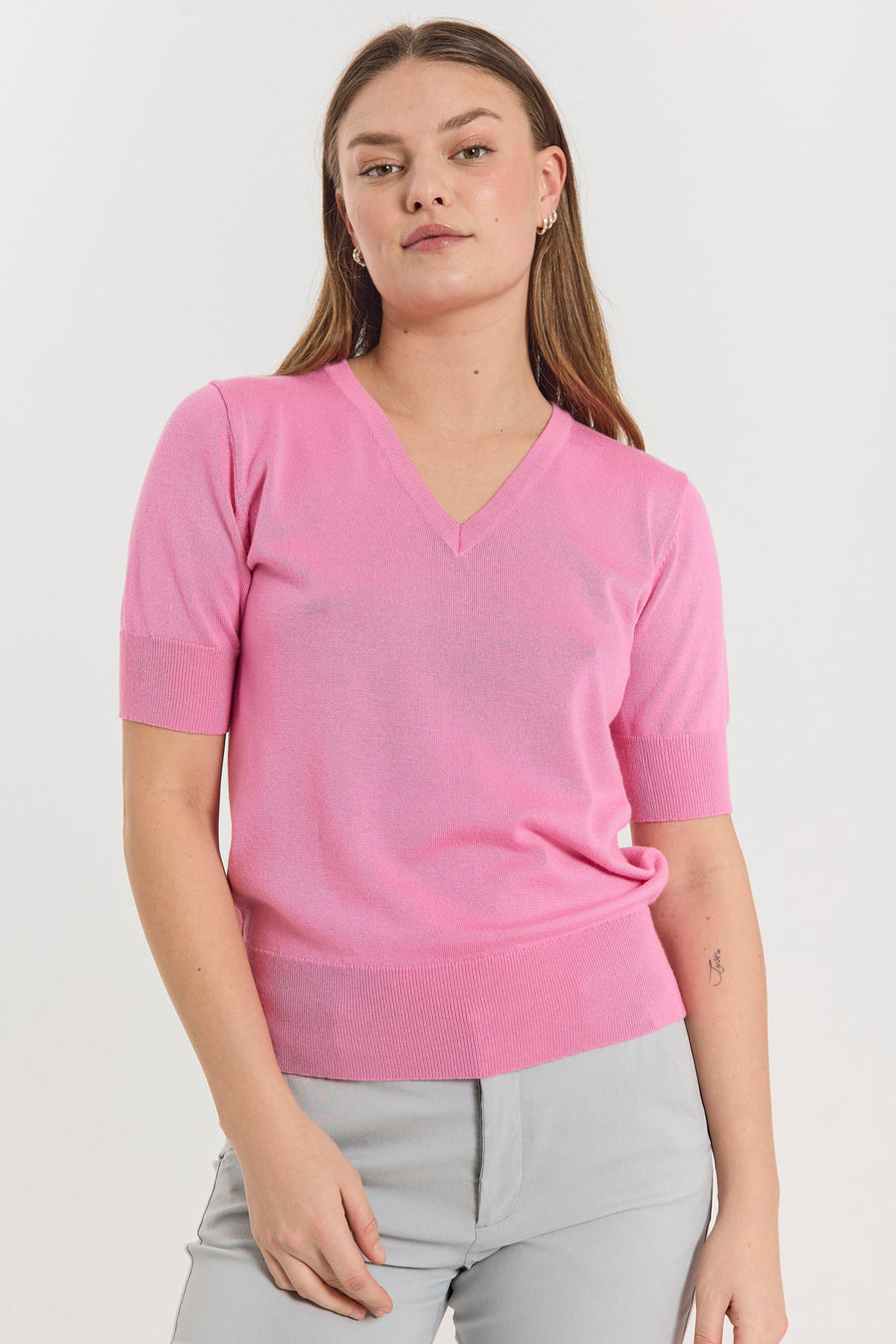 FQKATIE - STRICK PULLOVER - ROSE