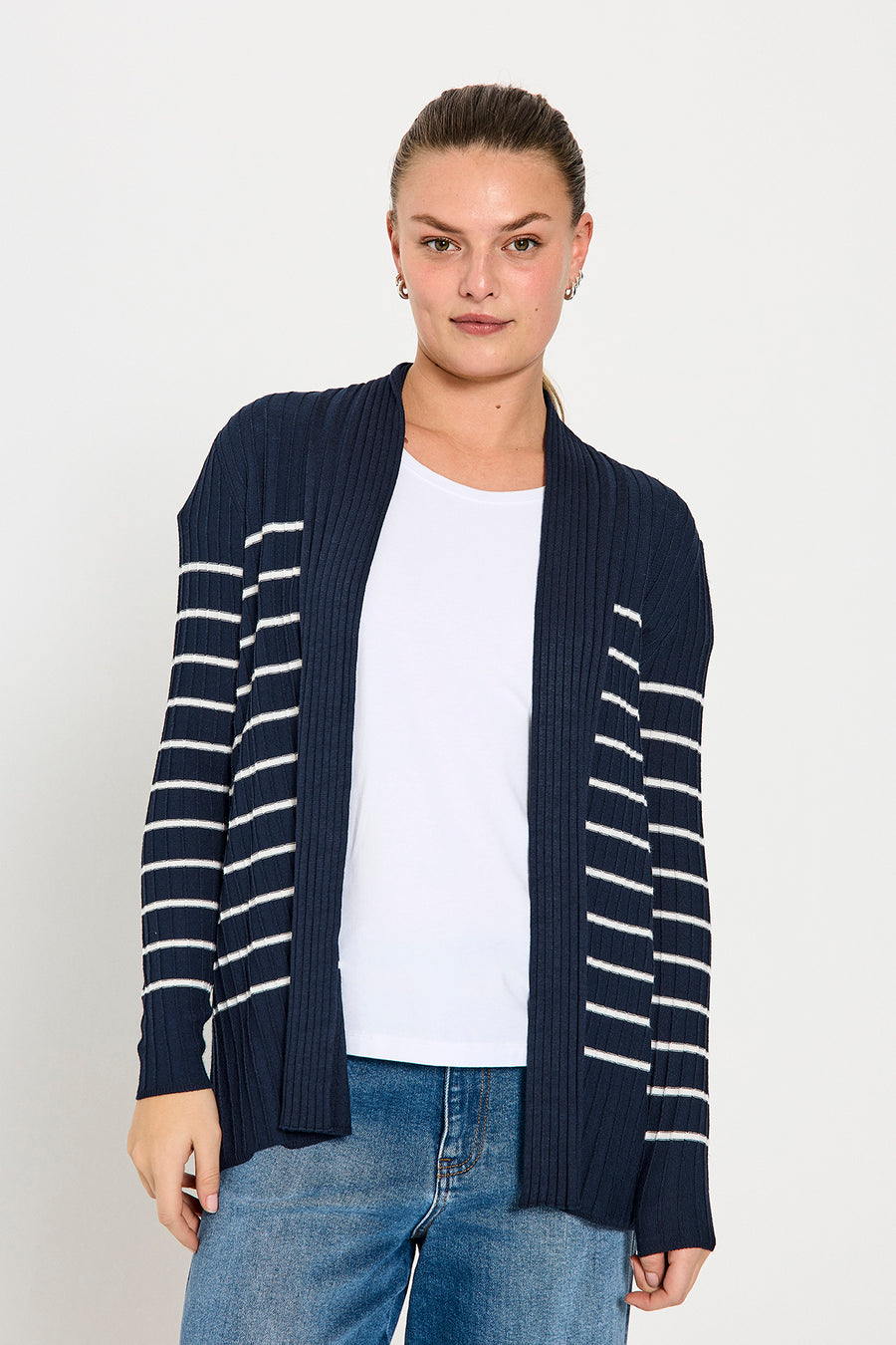 FQCLAUDISSE - CARDIGAN - BLAU UND WEISS