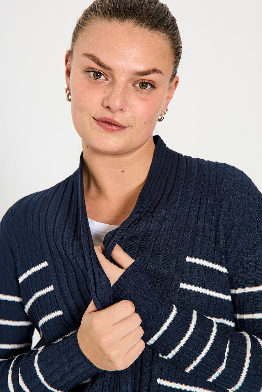 FQCLAUDISSE - CARDIGAN - BLAU UND WEISS