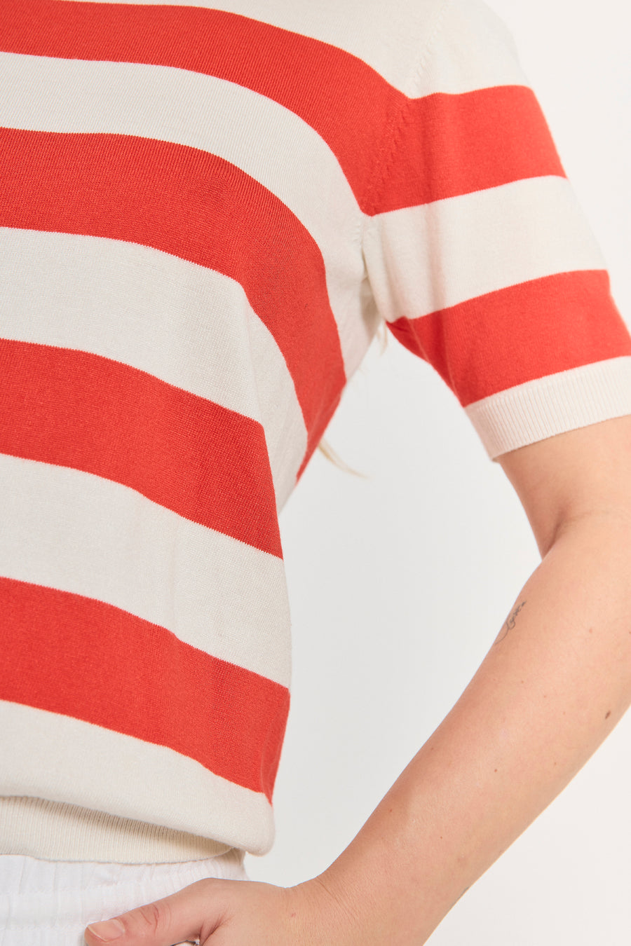 FQPIXIE - PULLOVER - WEISS UND ROT
