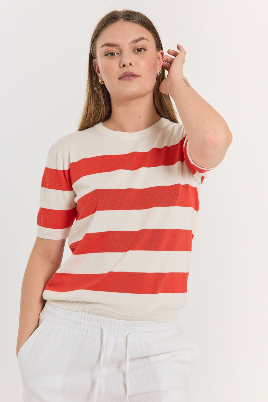 FQPIXIE - PULLOVER - WEISS UND ROT
