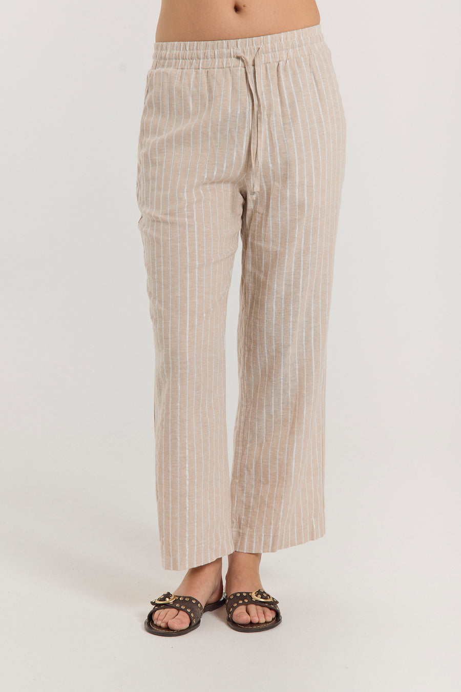 FQLALUX - HOSE - BEIGE UND WEISS