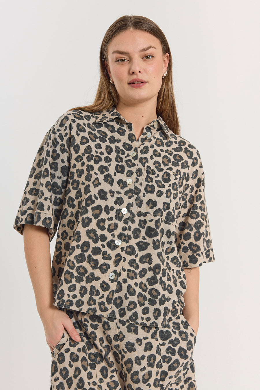FQLAVISCO – KURZARMHEMD - LEOPARD