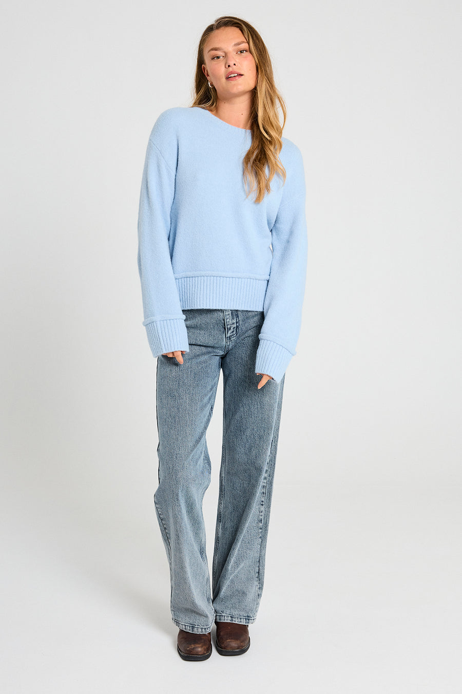FQMIDDE - JEANS - BLAU UND WEISS