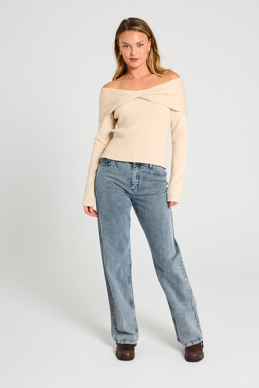 FQMIDDE - JEANS - BLAU UND WEISS