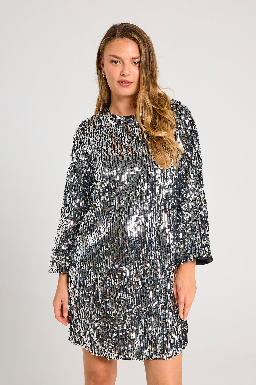 FQEVE - KLEID - GRAU UND SCHWARZ