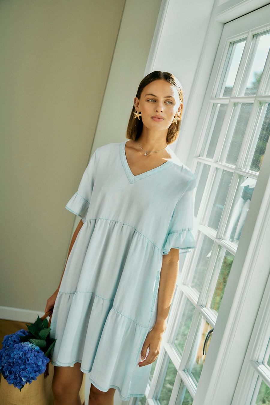 FQRENNA - KLEID IM DENIM-LOOK - BLAU