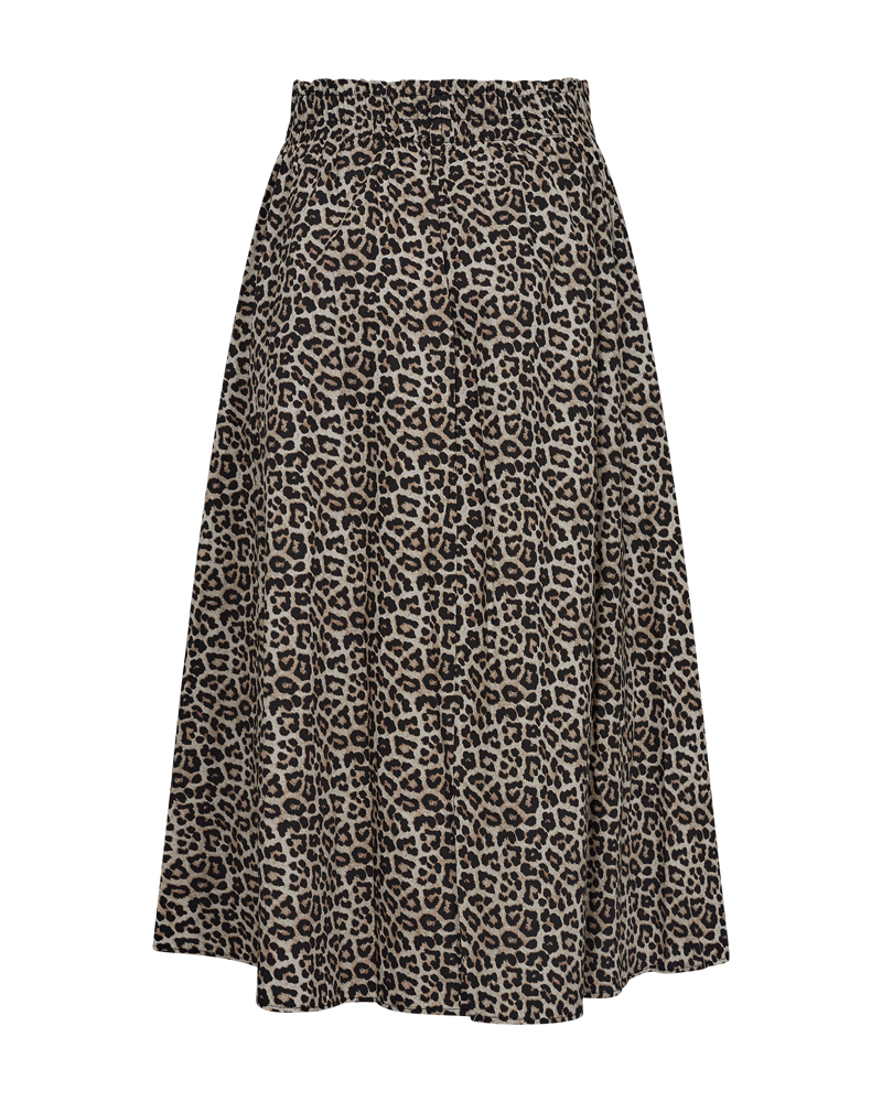 FQMALAY - ROCK MIT LEOPARDENPRINT - SCHWARZ UND BEIGE