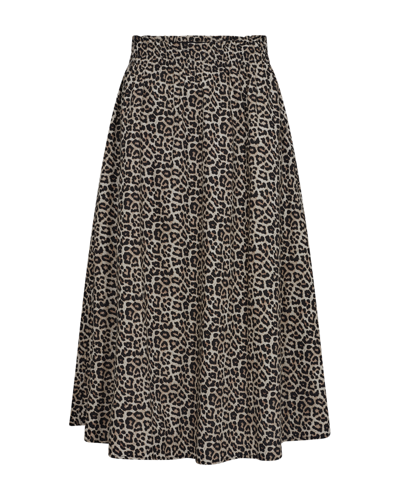 FQMALAY - ROCK MIT LEOPARDENPRINT - SCHWARZ UND BEIGE