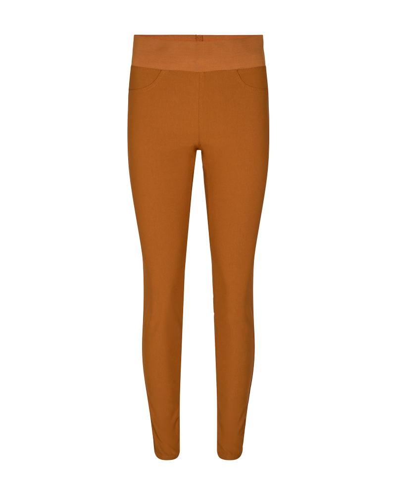 FQSHANTAL - POWER HOSE MIT ELASTICHEM BUND - BRAUN