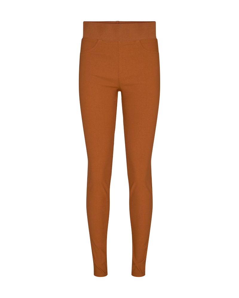 FQSHANTAL - POWER HOSE MIT ELASTICHEM BUND - BRAUN