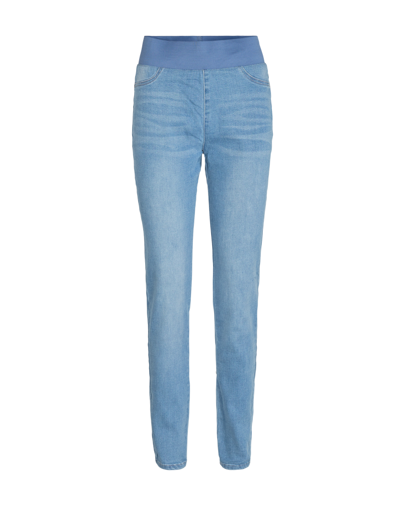 FQSHANTAL - DENIMHOSE MIT ELASTICHEM BUND - BLAU