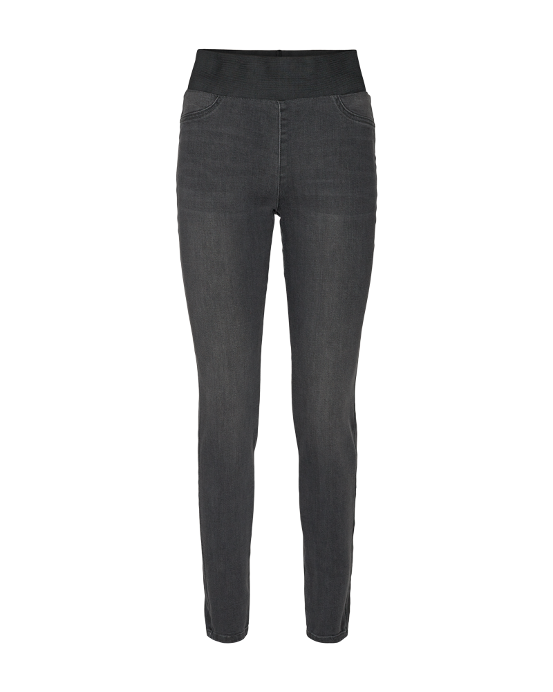 FQSHANTAL - DENIMHOSE MIT ELASTICHEM BUND - GRAU