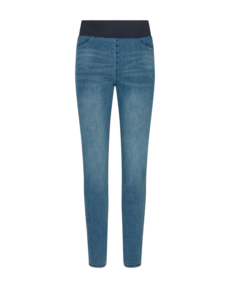 FQSHANTAL - DENIMHOSE MIT ELASTICHEM BUND - BLAU