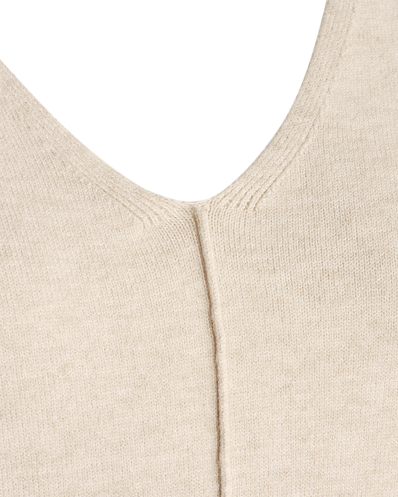 FQCLAURA - PULLOVER MIT V-AUSSCHNITT - BEIGE